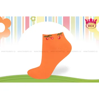 Hoza Dětské kotníkové ponožky - třešinky - H1004 Barva: oranžová, Velikost: 23-26