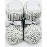 Kojenecké capáčky s mašličkou šedé