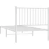 Postel Kovový rám postele s čelem 350924 90 x 200 cm bílý