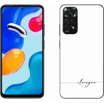 Pouzdro na mobilní telefon Gelový kryt mmCase na Xiaomi Redmi Note 11S 4G - I love you bílé pozadí