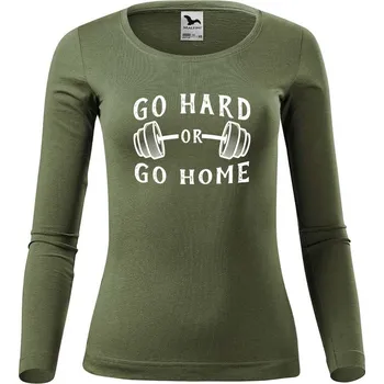 DOBRÝ TRIKO Dámské bavlněné triko Go hard Velikost: S, Barva: Khaki
