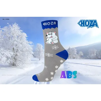 Chlapecké oblečení Dětské ponožky HOZA THERMO Froté - ABS medvídek - H7009 Barva: šedá, Velikost: 19-22