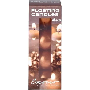 Svíčka Emocio plovoucí svíčky metalické měděné 4 ks