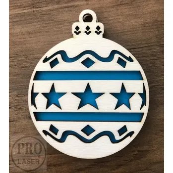 Vánoční ozdoba Dřevěná retro ozdoba kulatá 9