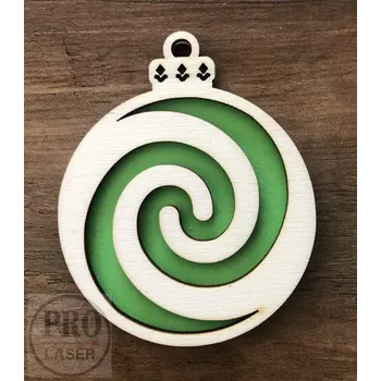 Vánoční ozdoba Dřevěná retro ozdoba kulatá 19