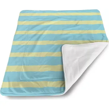 deka Sablio Dětská deka pro miminko Modrožluté pruhy - 80x100 cm