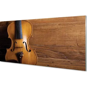 Obraz Obraz na skle Housle na dřevo 125x50 cm 2 Přívěsky