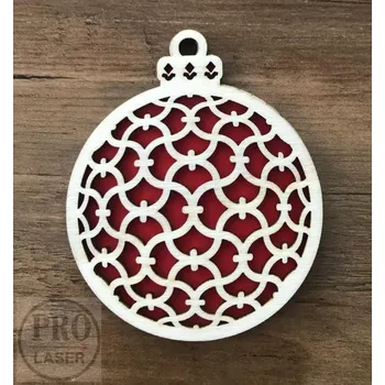 Vánoční ozdoba Dřevěná retro ozdoba kulatá 14