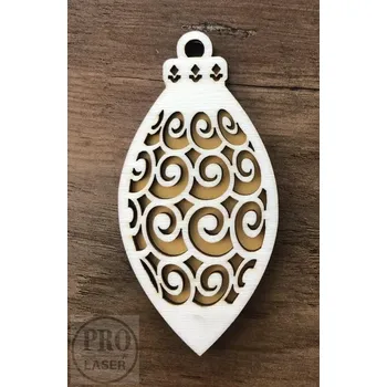 Vánoční ozdoba Dřevěná retro ozdoba šiška 7