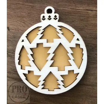 Vánoční ozdoba Dřevěná retro ozdoba kulatá 2
