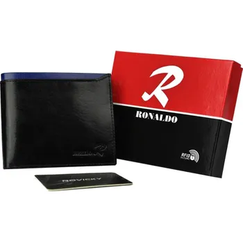 Peněženka Skládací, vertikální peněženka z lesklé přírodní kůže Hlavní barva \ zapínání: černá || tmavě modrá \ bez zapínání