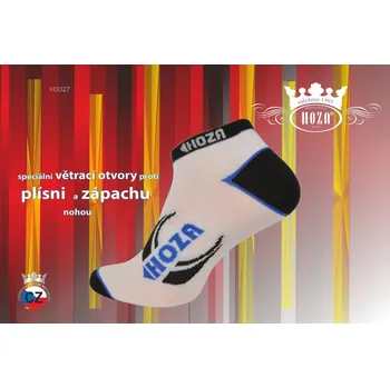 Pánské ponožky Hoza H3027-kotníčkové proti plísni a zápachu od 99kč - H3027 Barva: bílá modrá, Velikost: 35-38