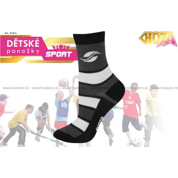 Dětské ponožky HOZA s elastanem - Pruhy - H1813 Barva: černá, Velikost: 27-30