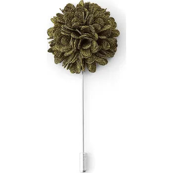 Spona na kravatu Smaragdově zelená spona do klopy s květinou - Warren Asher