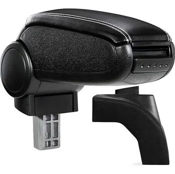 Autodoplněk PROTEC Loketní opěrka, VW Golf V, syntetická kůže, černá, bílé prošití 2003 - 2008