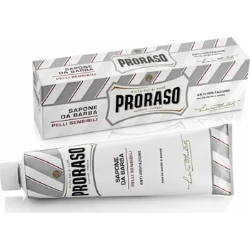 Kosmetika Proraso Proraso White mýdlo na holení v praktické tubě určené pro citlivou pokožku 150 ml
