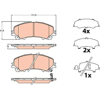 Brzdový systém TRW Brzdové destičky GDB2222