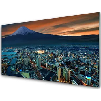 Obraz Obraz na skle Město Hora Dmy 100x50 cm 2 Přívěsky