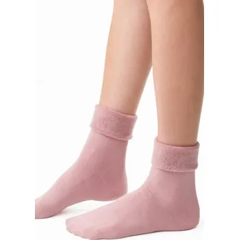 Pánské ponožky Ohrnuté dámské ponožky 110 TMAVĚ ČERVENÁ 35-37