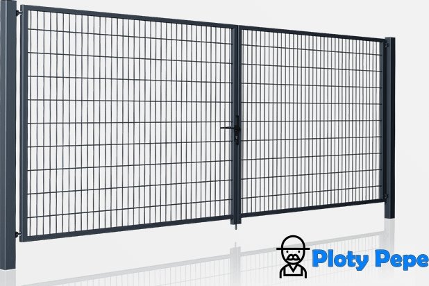 Zahradní brána dvoukřídlá 2D - 1400x3500mm, FAB, antracit