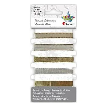 Wstążki 10mm 5x2m złote
