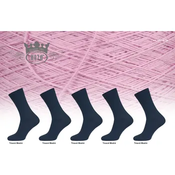 Dámské ponožky Hoza Dámské ponožky hladké, 100% bavlna - tmavě modré - H001-D-TM Barva: Balíček tmavě modrý 5párů, Velikost: 35-38