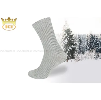 Pánské ponožky Hoza Zimní ponožky HOZA Lída - zdravotní od 99kč - H006-A šedá 24-25