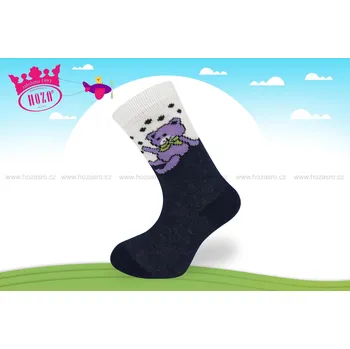 Kojenecké oblečení Hoza Kojenecké ponožky slabé - medvídek - H255 Barva: tmavá modrá, Velikost: 12-24 měsíců