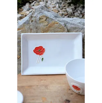 Keramický tácek s mákem Velikost: 13x20 cm