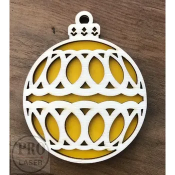 Vánoční ozdoba Dřevěná retro ozdoba kulatá 6