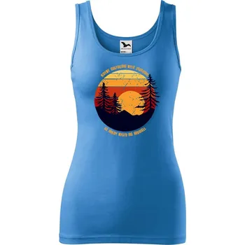 Dámské tričko DOBRÝ TRIKO Dámské tílko s potiskem Cestování Velikost: M, Barva: Azurově modrá