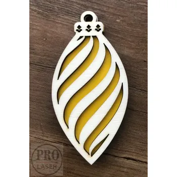 Vánoční ozdoba Dřevěná retro ozdoba šiška 9