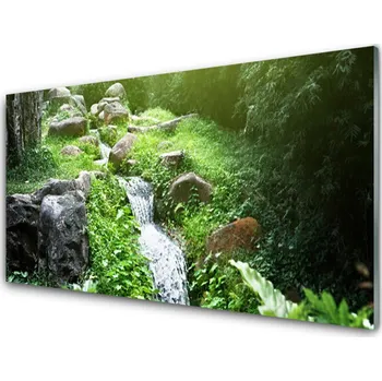 Obraz Obraz na skle Potom Trávy Příroda 125x50 cm 2 Přívěsky