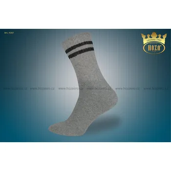 Dámské ponožky Dámské froté ponožky HOZA po 5 ks proužky - H207 Barva: balíček šedá 5párů, Velikost: 35-38