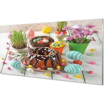 Obraz Obraz na skle Vajíčko dort květiny 125x50 cm 2 Přívěsky