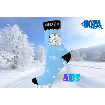 Dětské ponožky HOZA THERMO Froté - ABS medvídek - H7009 Barva: světlá modrá, Velikost: 27-30