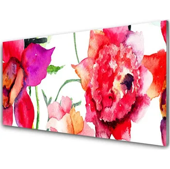 Obraz Obraz na skle Květiny Umění 140x70 cm 2 Přívěsky