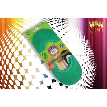 Dámské ponožky Hoza Dámské ťapky bavlněné luxusní- 2 páry, výběr z 18-ti barev - S03-2P Barva: Zelená, Velikost: 25-27