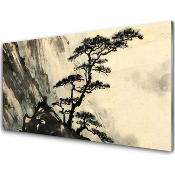 Obraz Obraz na skle Malovaný Strom Umění 100x50 cm 2 Přívěsky