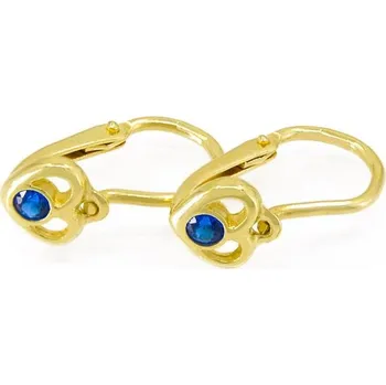 Náušnice 3251 Zlaté dětské náušnice s modrými zirkony 31786