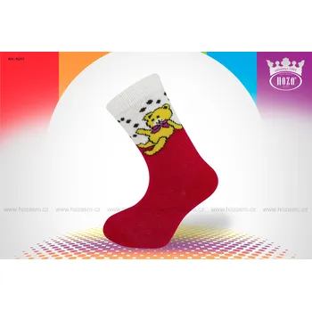 Hoza Kojenecké ponožky FROTÉ - medvídek - H251 Barva: červená, Velikost: 24-36 měsíců