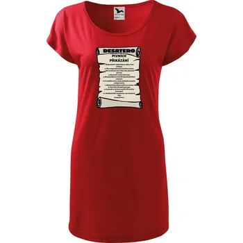 Dámské tričko DOBRÝ TRIKO Dámské tričko/šaty Pivní přikázání Velikost: XS, Barva: Červená
