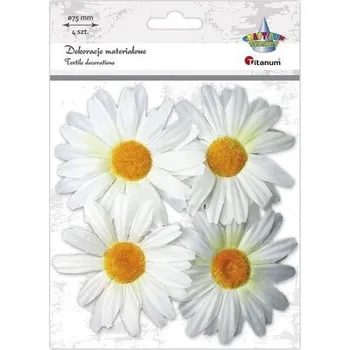Set školních potřeb Materiałowe margerytki 3D 75mm białe 4szt