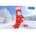 Dětské ponožky HOZA THERMO Froté - ABS medvídek - H7009 Barva: červená, Velikost: 27-30