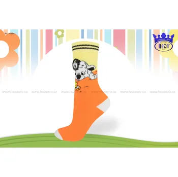 Hoza Dětské ponožky FROTÉ - pes s ušima -od 69kč - H7004 Barva: oranžová, Velikost: 23-26