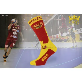 Pánské ponožky Hoza Sportovní ponožky HC DUKLA PRAHA - H3500 Barva: červená se žlutou, Velikost: 47-50