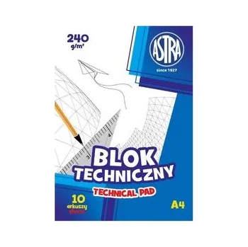 Set školních potřeb Blok techniczny A4/10K 240g (10szt) ASTRA