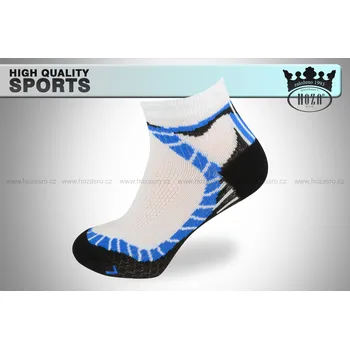 Pánské ponožky Hoza Kotníčkové funkční sportovní ponožky - H3016 Barva: bílá modrá, Velikost: 43-46
