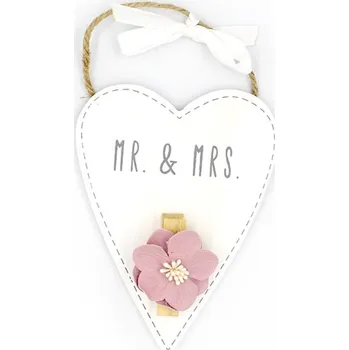 Svatební dekorace Nekupto Svatební cedulka s kolíčkem Mr. a Mrs.