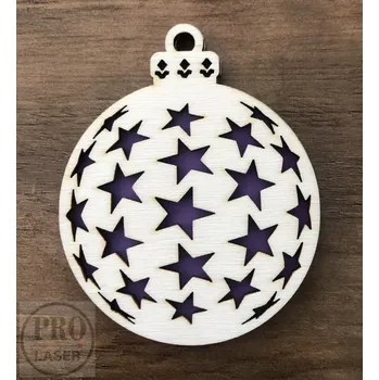 Vánoční ozdoba Dřěvená retro ozdoba kulatá 15